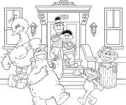 Coloriage Personnages principaux de Rue S&eacute;same