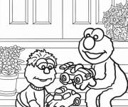 Coloriage Petit Elmo avec ces jouets
