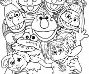 Coloriage Poster de dessin anim&eacute; Rue S&eacute;same