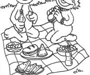 Coloriage Rosita et Elmo pique nique