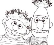 Coloriage Selfie de Ernest et Bart