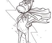 Coloriage Super Grover de Rue S&eacute;same