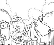 Coloriage Botasaur et Bytes de Rusty Rivets