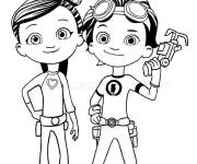 Coloriage Gar&ccedil;on et fille de Rusty Rivets