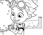 Coloriage Le gar&ccedil;on Rusty dans le jardin