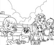 Coloriage Les personnages de Rusty Rivets te salue