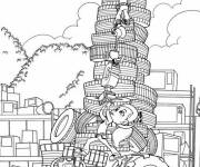 Coloriage Personnages de Rusty Rivets et plein de pneus
