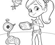 Coloriage et dessins gratuit Petite fille avec ses robots de Rusty Rivets à imprimer