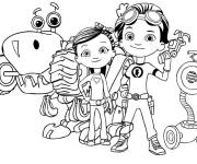 Coloriage Portrait des personnages principaux de Rusty Rivets
