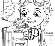 Coloriage Rusty avec son arme en eau