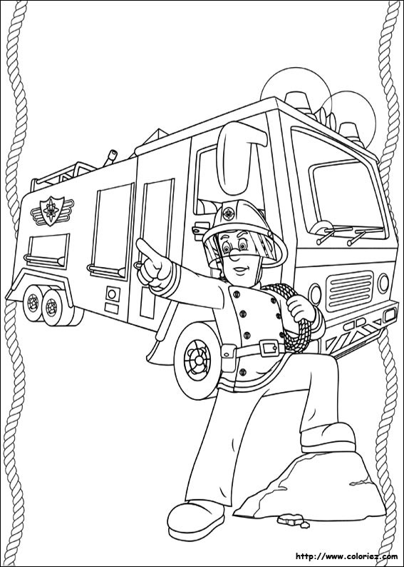Coloriage et dessins gratuits Sam le Pompier 19 à imprimer