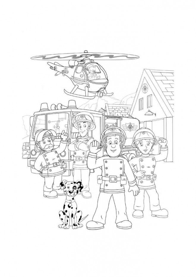 Coloriage Sam le Pompier 25 dessin gratuit à imprimer