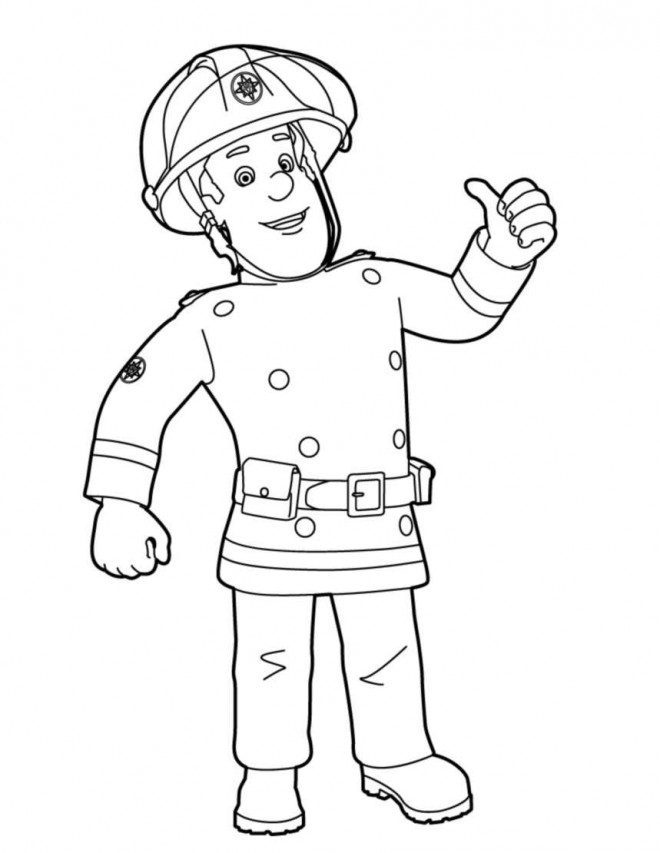 Coloriage Sam le Pompier gratuit à imprimer