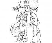 Coloriage Sarah Kay et son ami