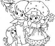 Coloriage Sarah Kay heureuse