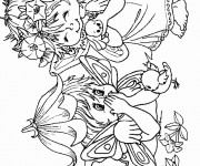 Coloriage Sarah Kay s'amuse