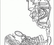 Coloriage Sarah Kay se regarde dans le mirroir