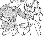 Coloriage Ados Sasuke et Naruto style dessin anim&eacute;