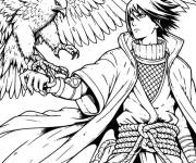 Coloriage Aigle de Sasuke pour ados