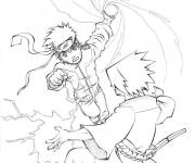 Coloriage Bataille de Sasuke dessin&eacute; &agrave; la main