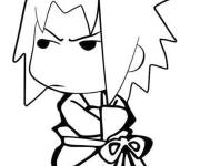Coloriage Chibi Sasuke dr&ocirc;le
