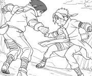Coloriage Ennemi de style Sasuke et Naruto