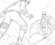 Coloriage Gaara d&eacute;fie Sasuke
