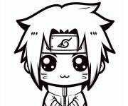 Coloriage Kawaii Uchiha Sasuke