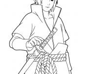 Coloriage L'ado Sasuke de l'anime