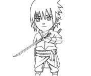 Coloriage et dessins gratuit L'adorable Sasuke tout petit à imprimer