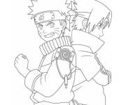 Coloriage et dessins gratuit L'amiti&eacute; de Sasuke et Naruto à imprimer