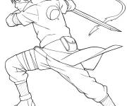 Coloriage L'&eacute;p&eacute;e &eacute;clair de Sasuke