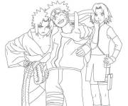 Coloriage L'&eacute;quipe loyale de Sasuke