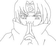 Coloriage La concentration de Sasuke avant la bataille