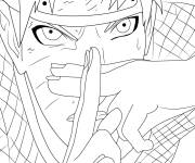 Coloriage La vengeance dans les yeux de Sasuke