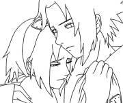 Coloriage Le c&acirc;lin de Sasuke et Sakura