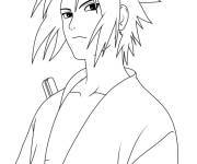 Coloriage Le gar&ccedil;on Sasuke vue de bas