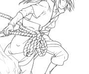 Coloriage Le guerrier f&eacute;roce Sasuke