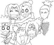 Coloriage Les amis dr&ocirc;les de Sasuke