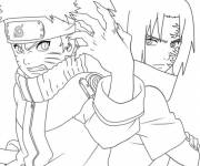 Coloriage Les challengeurs Naruto et Sasuke