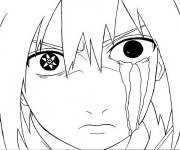 Coloriage Les larmes aux yeux de Sasuke