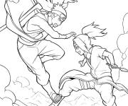 Coloriage Mouvement explosif de Sasuke au combat