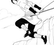 Coloriage Mouvement Jutsu de Sasuke