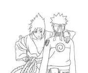 Coloriage Naruto et Sasuke de dessin anim&eacute;