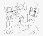 Coloriage Naruto et Sasuke, rage et sagesse