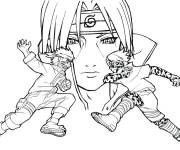 Coloriage Poster de combat Naruto contre Sasuke