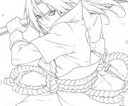 Coloriage Puissance d&eacute;cha&icirc;n&eacute;e de Sasuke