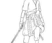 Coloriage et dessins gratuit Sasuke Akatsuki tenant son arme à imprimer