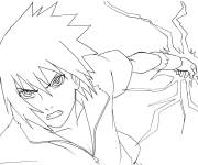 Coloriage Sasuke attaque de foudre