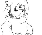Coloriage Sasuke avec le regard de d&eacute;termination